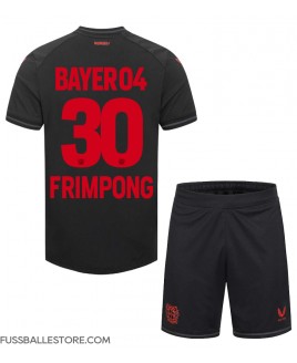 Günstige Bayer Leverkusen Jeremie Frimpong #30 Heimtrikotsatz Kinder 2023-24 Kurzarm (+ Kurze Hosen)